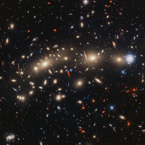 Galaxy cluster MACS0416 (Hubble and Webb composite image)