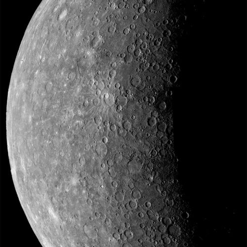 Mariner 10's first image of Mercury 10x20